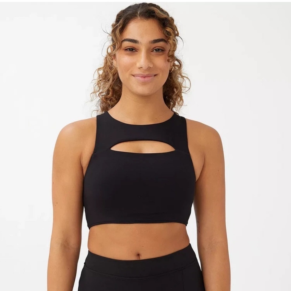 Cotton On Body Black Cut Out Crop Sports Bra